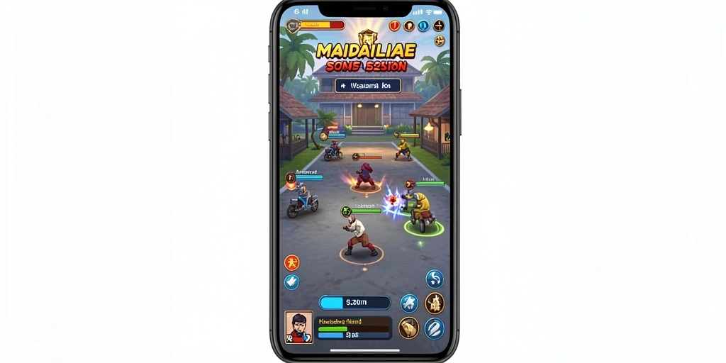 Tangkapan layar menunjukkan karakter utama dalam aksi epic.