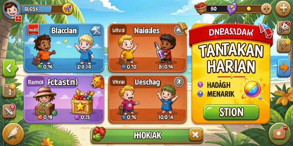 Tampilan awal yang menarik dan penuh warna.